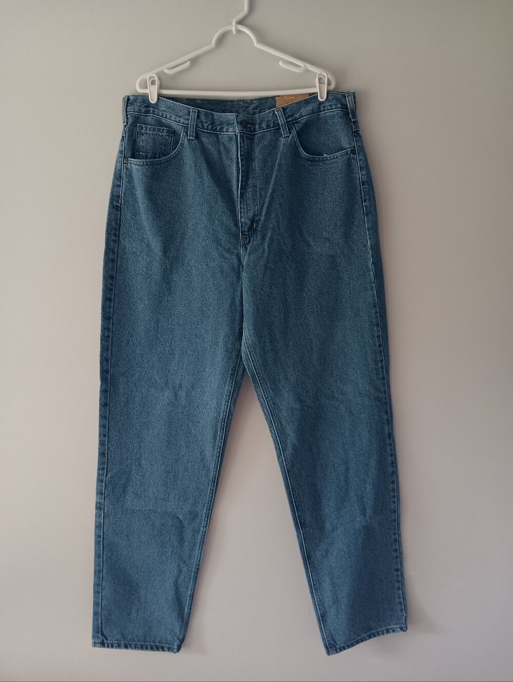 New Carhartt Cotton Denim Jeans Relaxed Fit Tapered Leg Blue Stonewashed 40 x 36